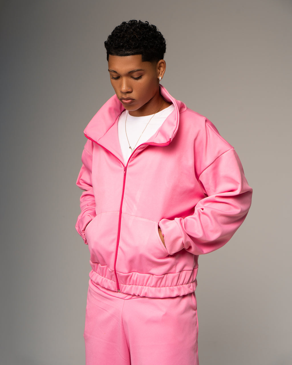 Hoodie rosa sem capuz
