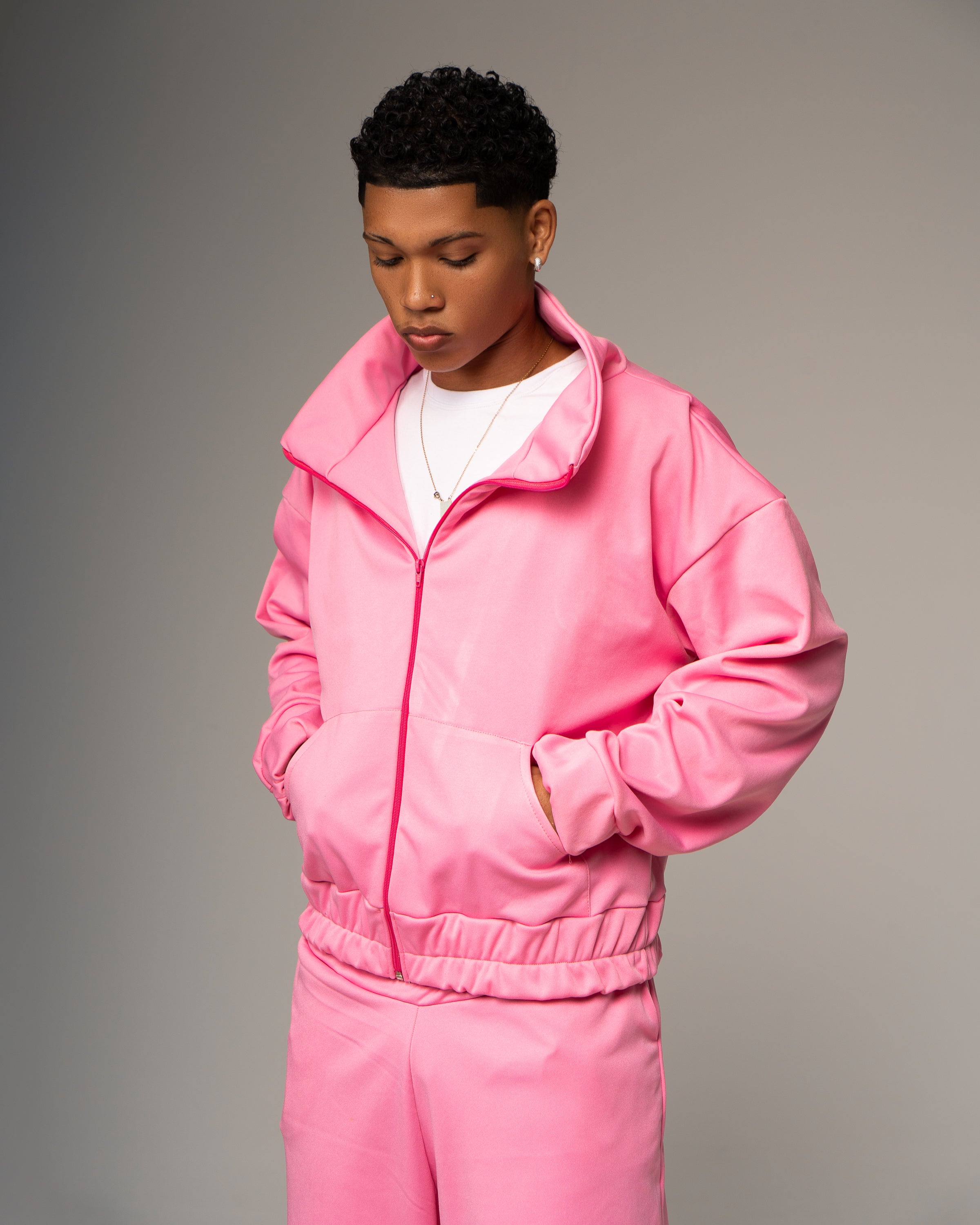 Hoodie rosa sem capuz